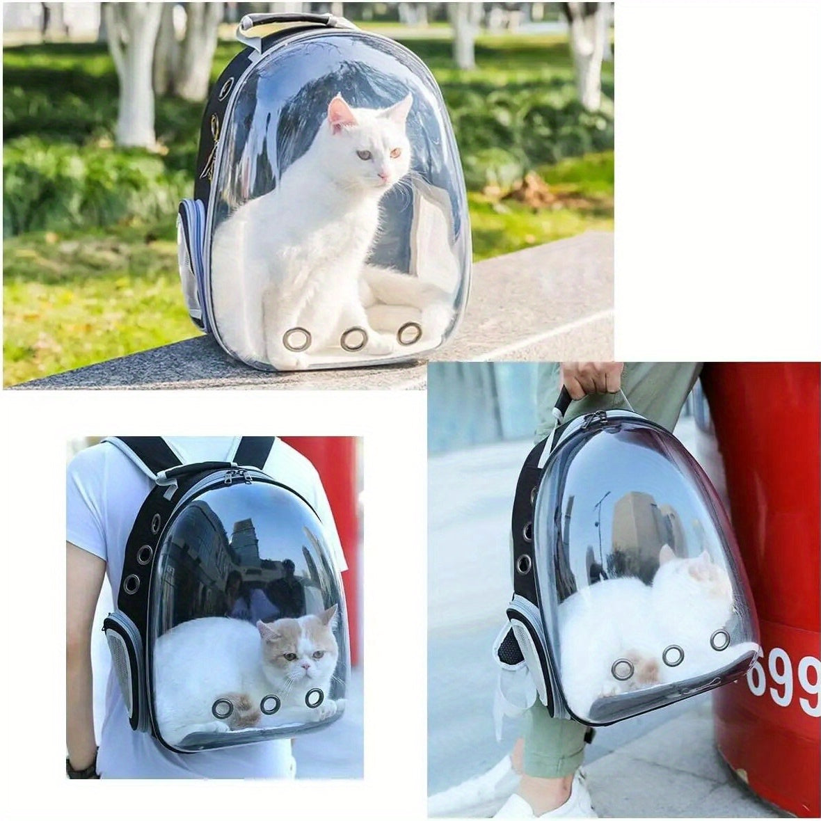 Transparent Breathable Cat Carrier Backpack, Travel Pet Capsule