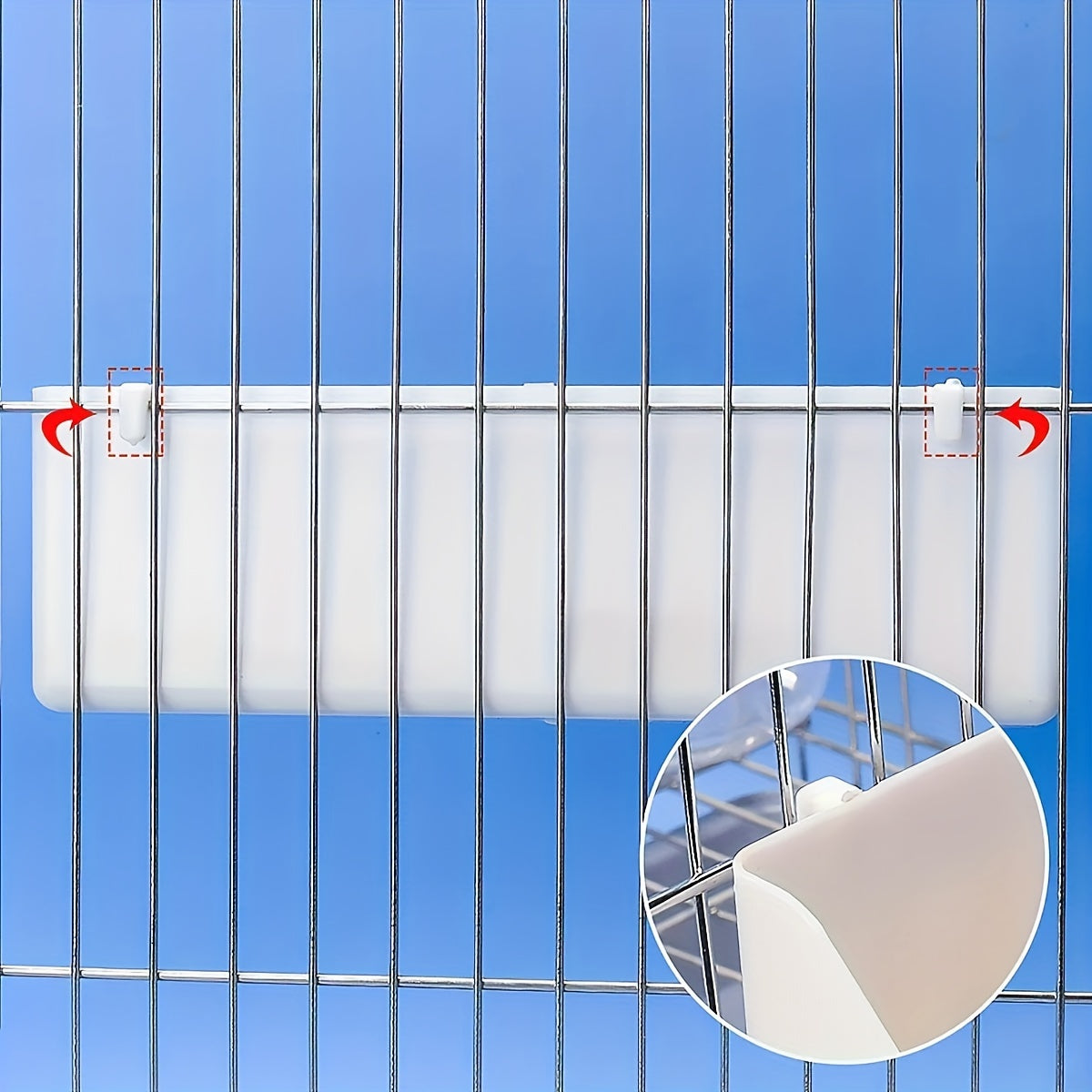 Durable ABS Parrot Feeder – Cage-Mounted Food & Water Cup