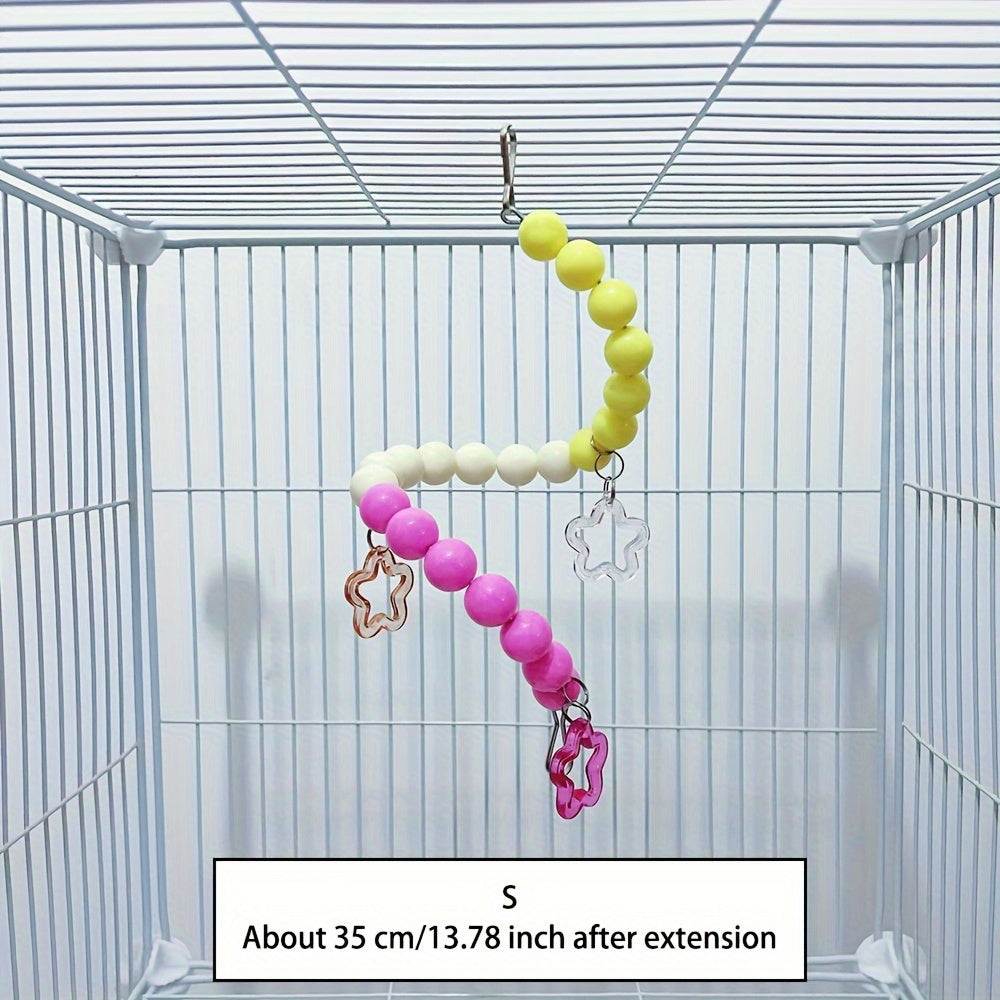 Colorful Macaron Rainbow Acrylic Parrot Ladder & Swing – Beads & Star Bridges