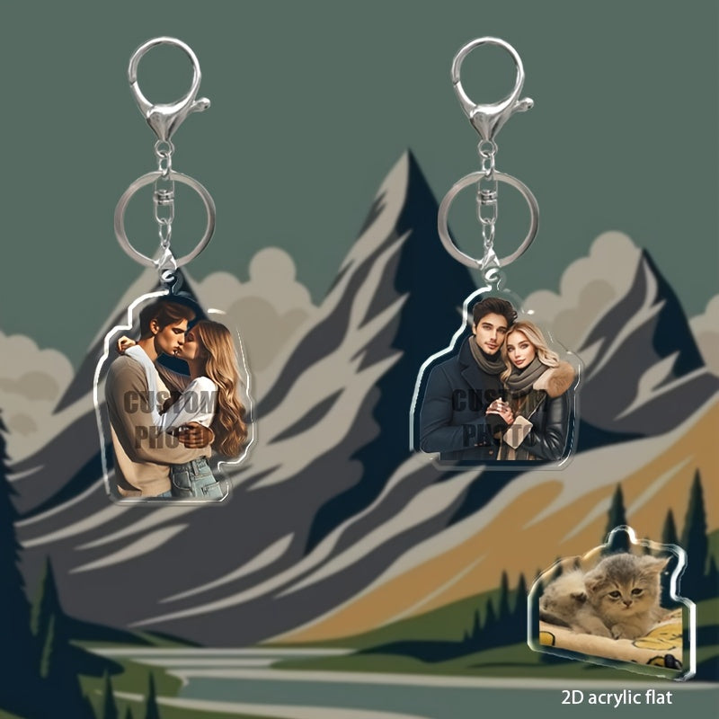 Custom Photo Acrylic Keychain, Double-Sided Special-Shaped Key Pendant