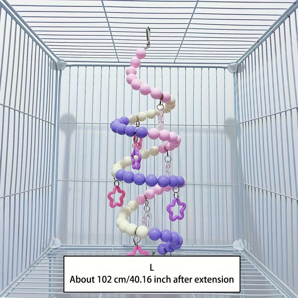 Colorful Macaron Rainbow Acrylic Parrot Ladder & Swing – Beads & Star Bridges