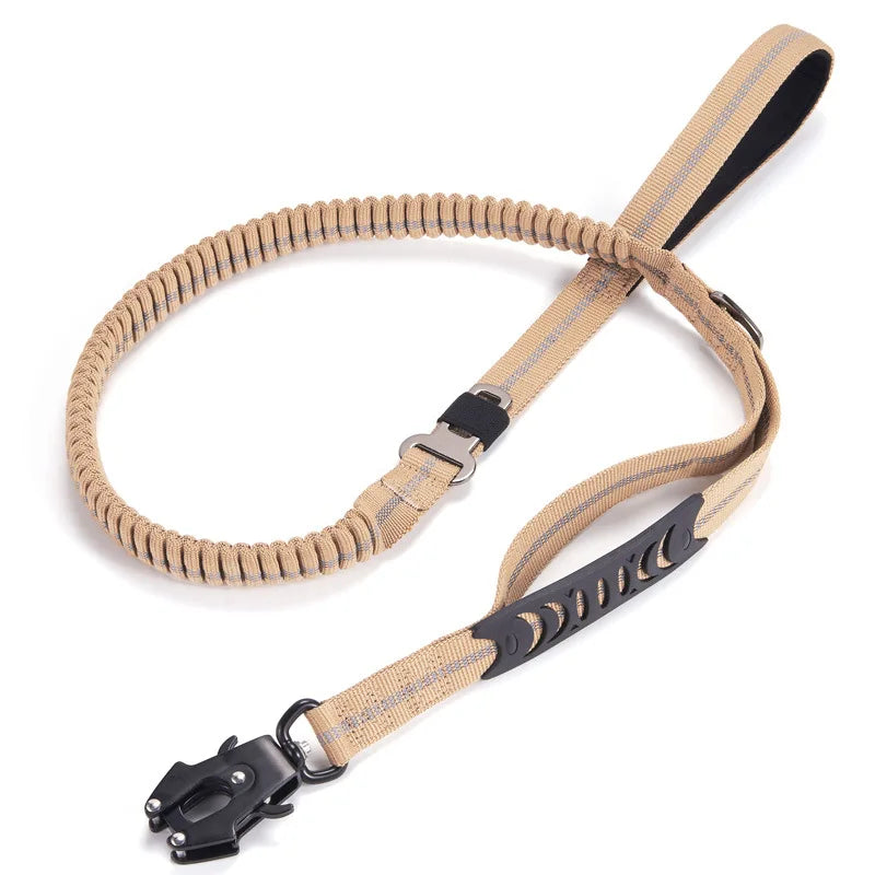 Heavy Duty Tactical Bungee Dog Leash – No-Pull Reflective Shock-Absorbing Leash Paws and Claws
