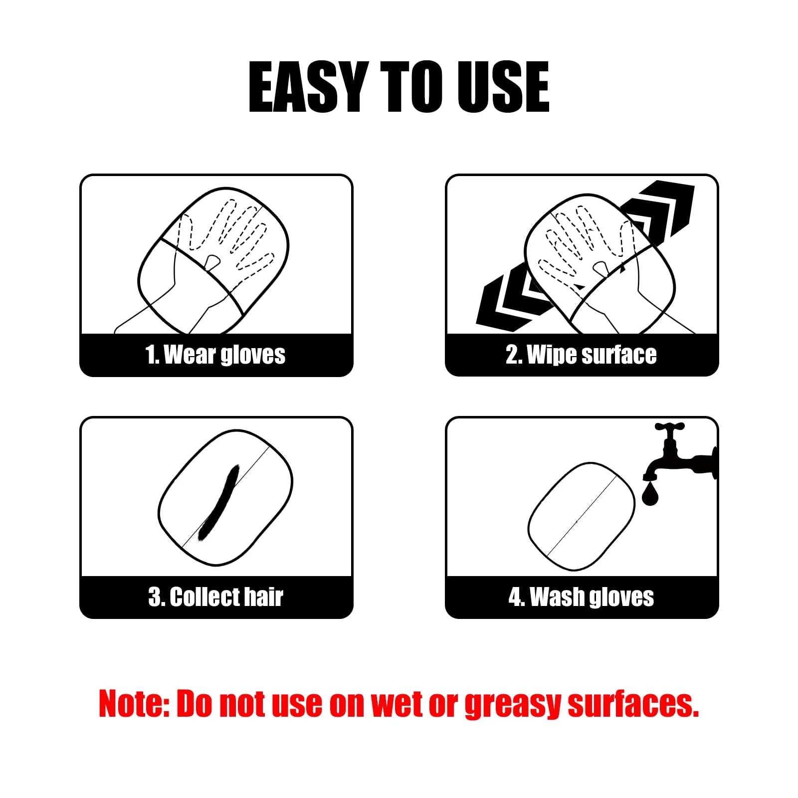 Pet Grooming Gloves – Static Hair Remover for Cats & Dogs Paws and Claws