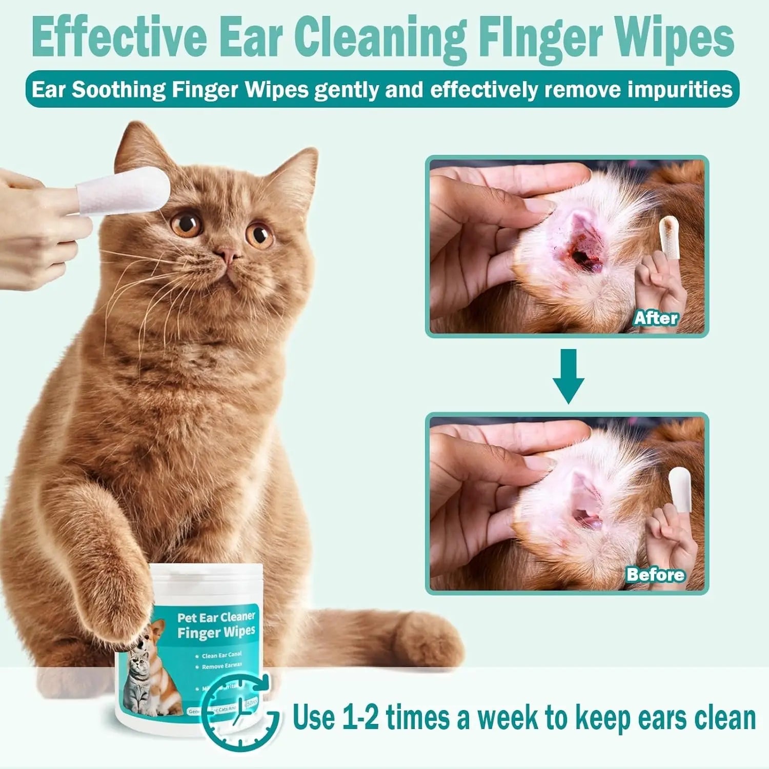 Pet Ear Cleaner Wipes – Soft & Easy Otic Care Paws and Claws