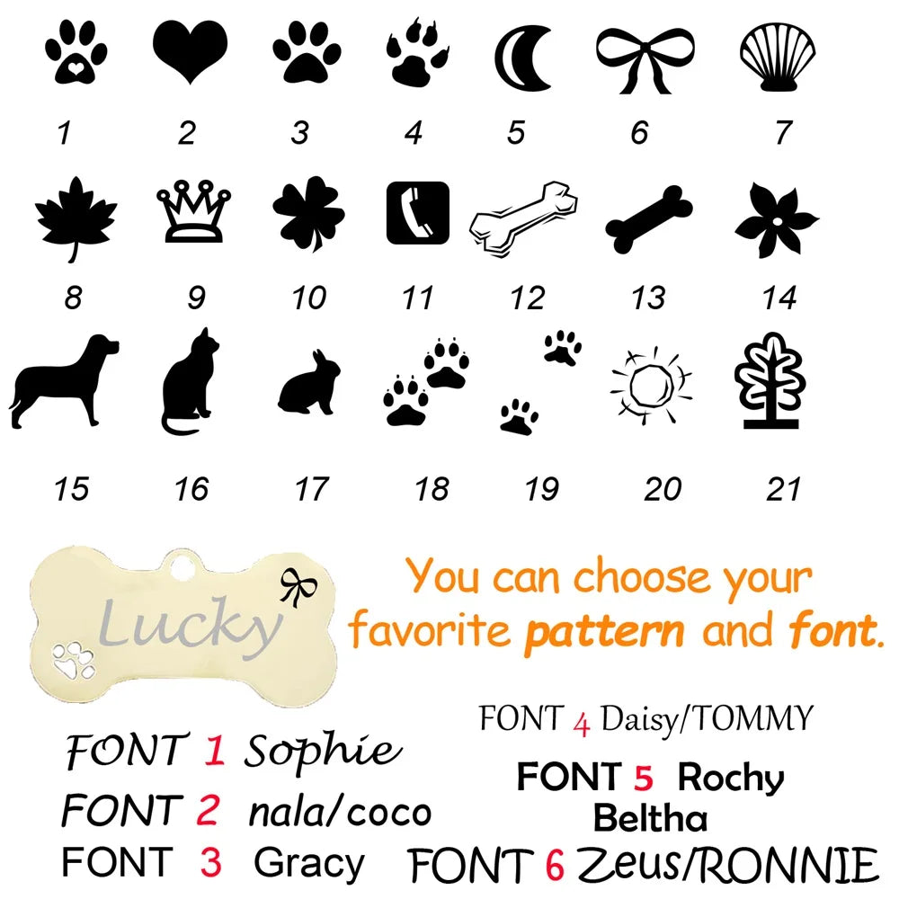 Personalized Pet ID Tag Paws and Claws