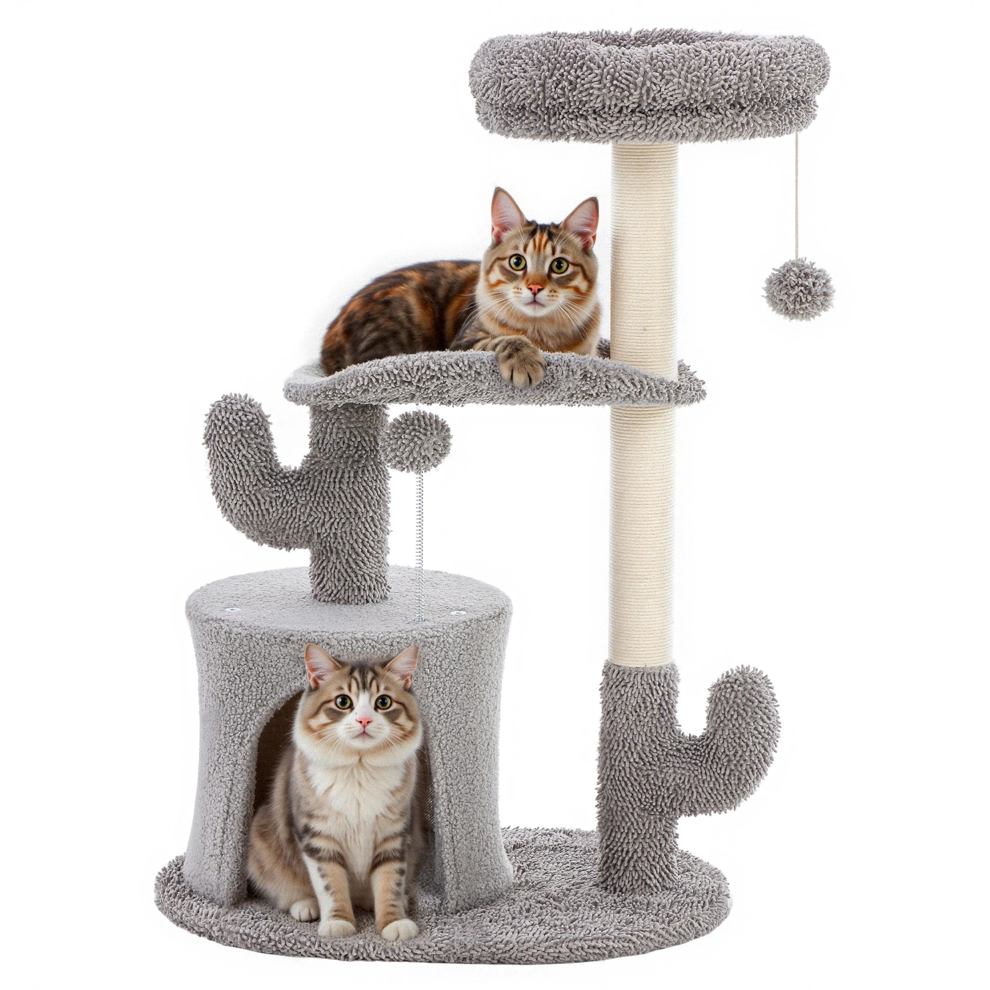 JHK 33" Multi-Level Cat Tree, Indoor Kitty Play Tower with Scratching Post Paws and Claws