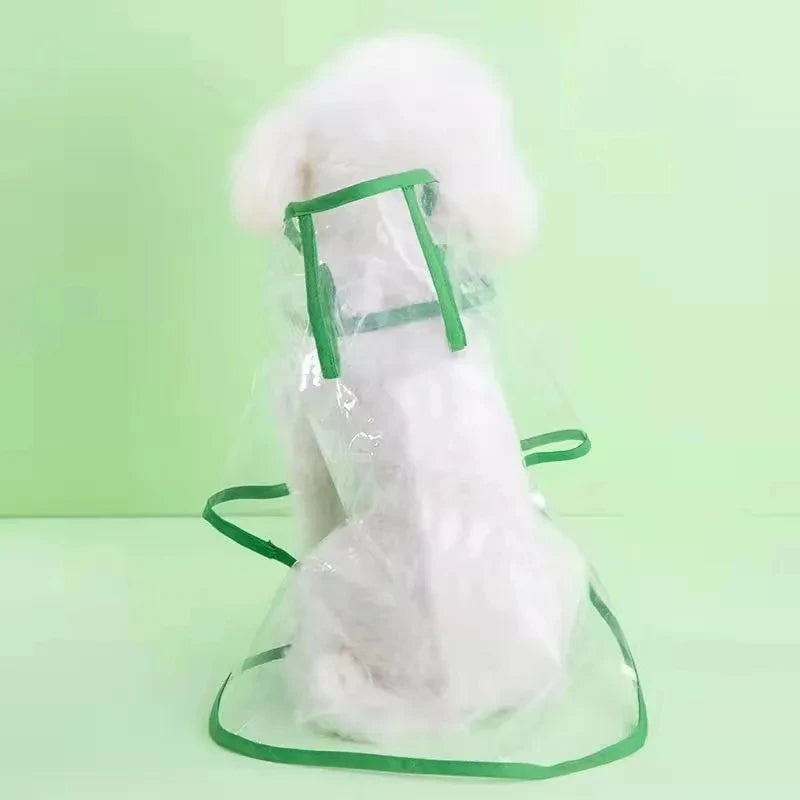 Pet Dog Raincoat – Transparent Hooded Waterproof Jacket for Puppies & Small Dogs Paws and Claws