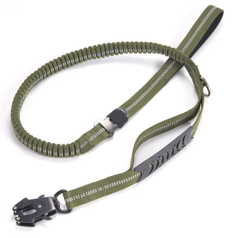 Heavy Duty Tactical Bungee Dog Leash – No-Pull Reflective Shock-Absorbing Leash Paws and Claws