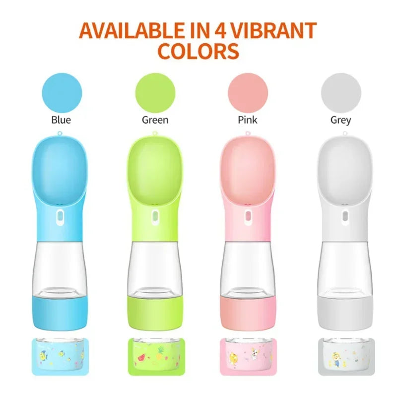Portable Dog Water Bottle & Food Feeder – Travel All-in-One for Pets