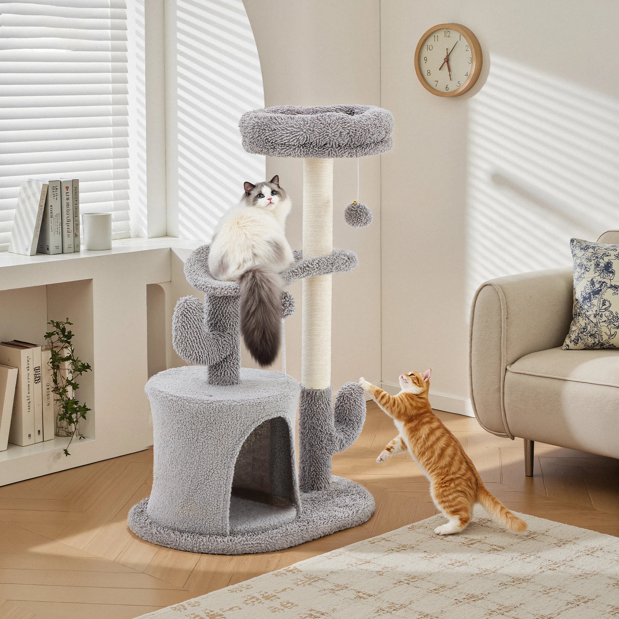 JHK 33" Multi-Level Cat Tree, Indoor Kitty Play Tower with Scratching Post Paws and Claws