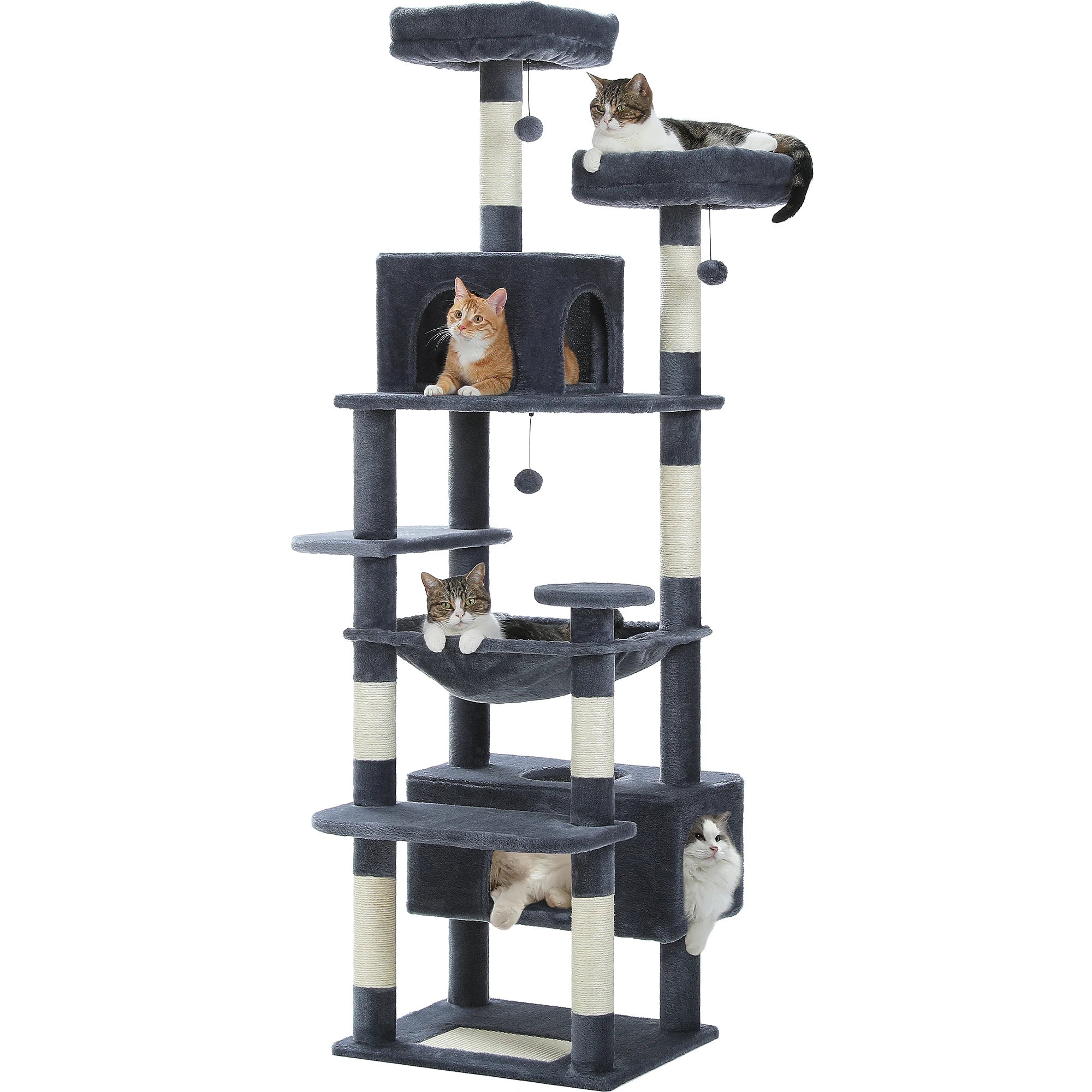 Large Cat Tree Tower – Indoor Cats with Scratching Posts & Hammocks