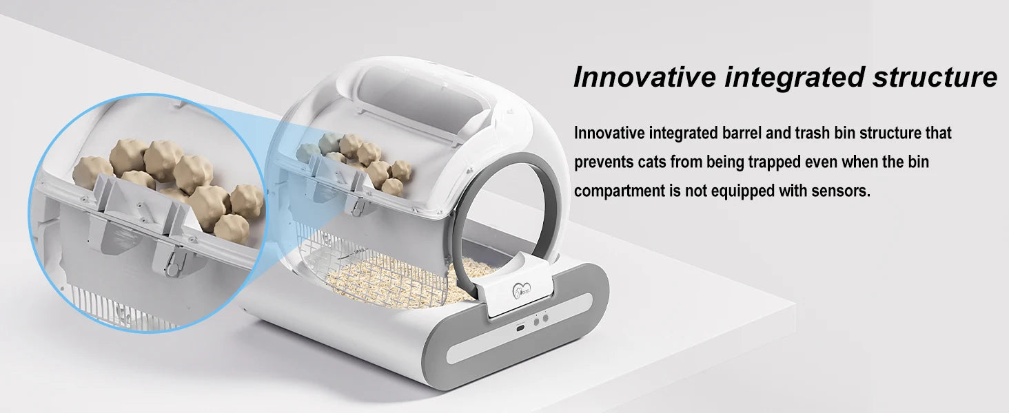 DOEL Smart 65L Automatic Self-Cleaning Cat Litter Box with App Control – 2.4GHz Wi-Fi, Advanced Safety Sensors, Compatible with Tofu & Mixed Clumping Litter