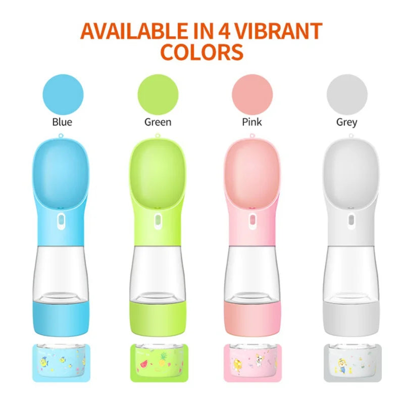 Portable Dog Water Bottle & Food Feeder – Travel All-in-One for Pets