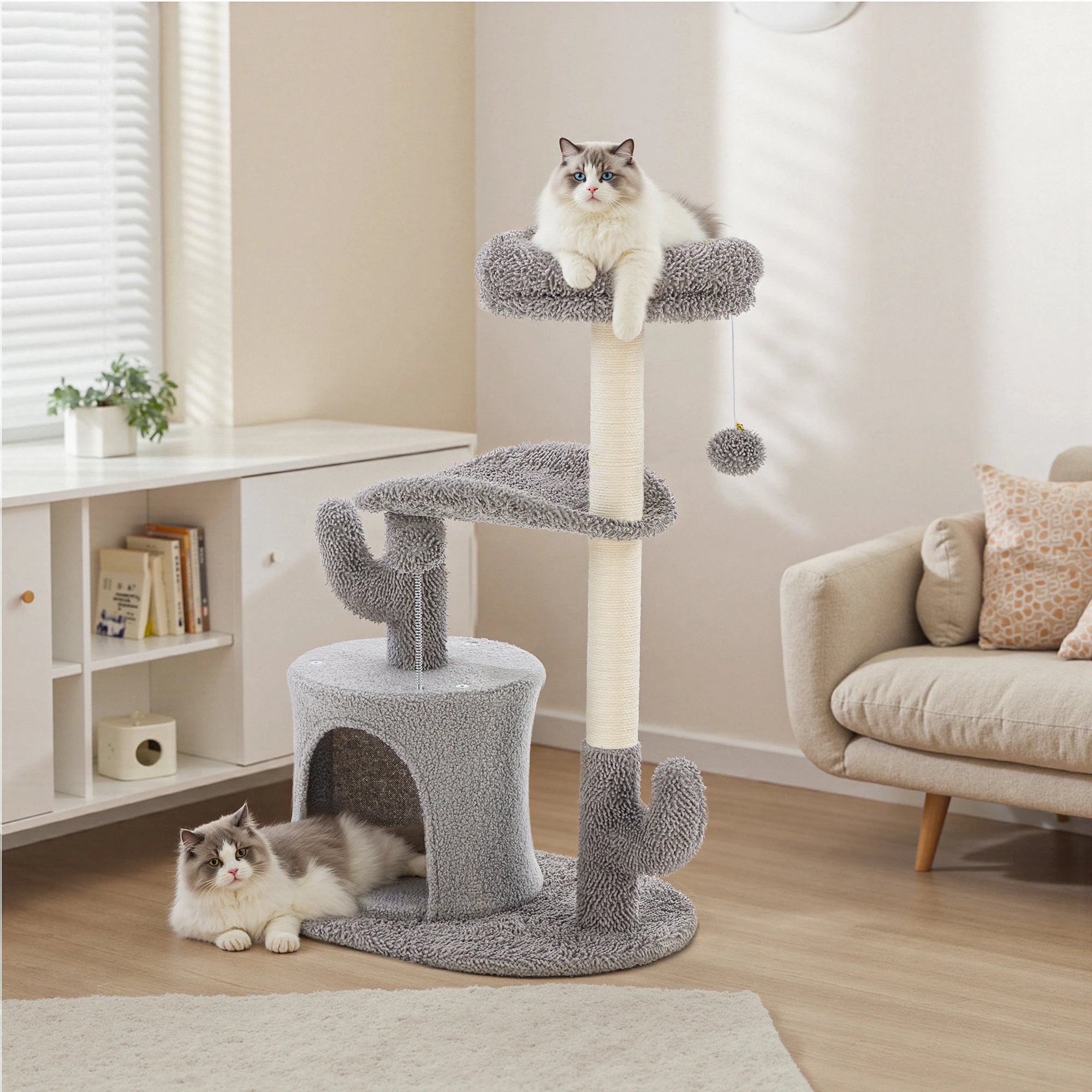 JHK 33" Multi-Level Cat Tree, Indoor Kitty Play Tower with Scratching Post Paws and Claws