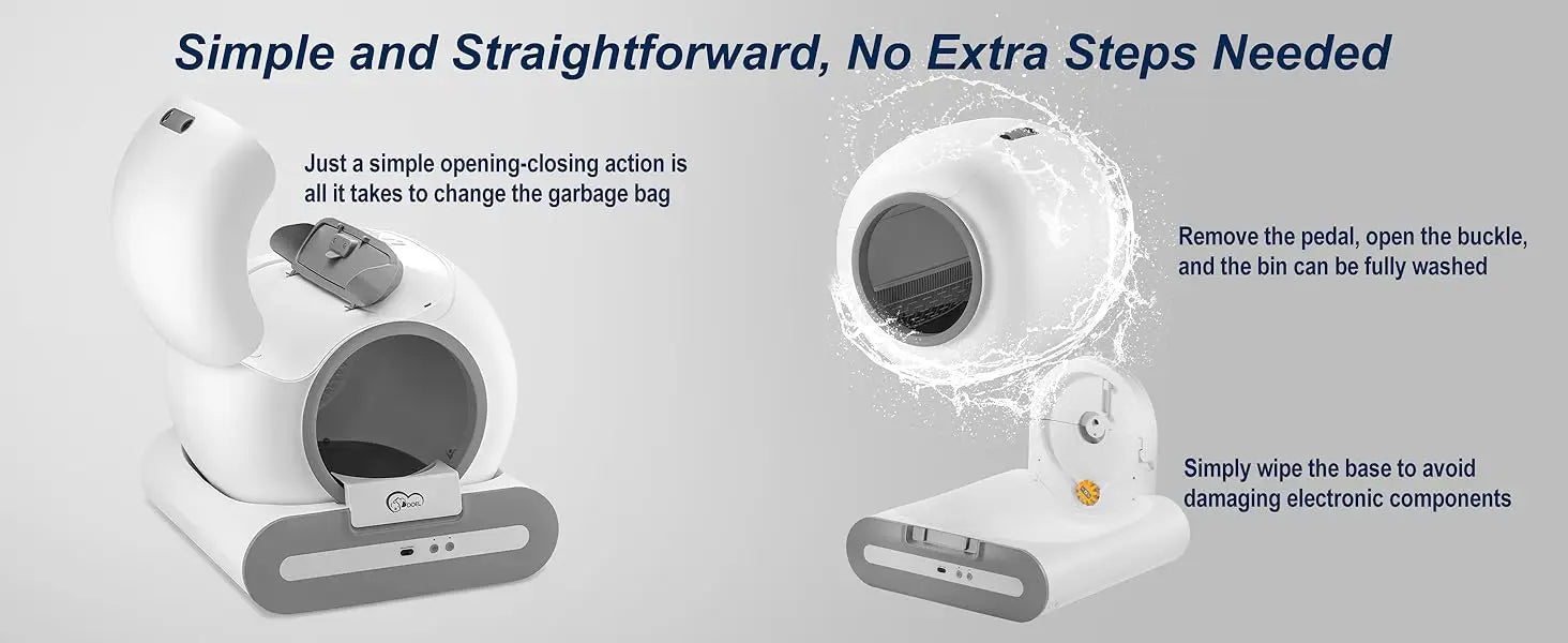 DOEL Smart 65L Automatic Self-Cleaning Cat Litter Box with App Control – 2.4GHz Wi-Fi, Advanced Safety Sensors, Compatible with Tofu & Mixed Clumping Litter