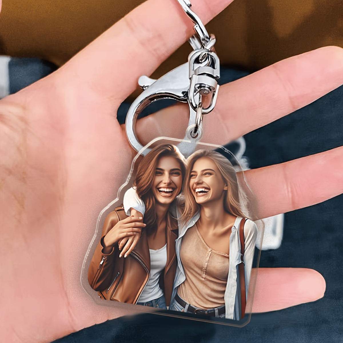 Custom Photo Acrylic Keychain, Double-Sided Special-Shaped Key Pendant