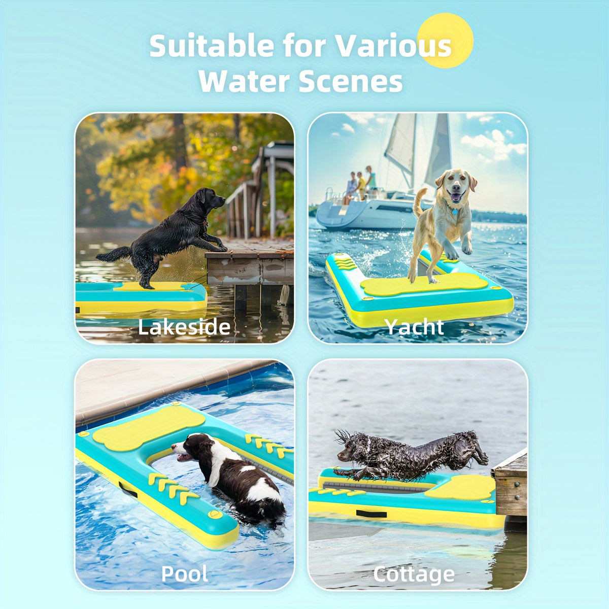 Inflatable Dog Ramp 100×150 cm – Durable Ramp for Large Breeds, Pools & Docks