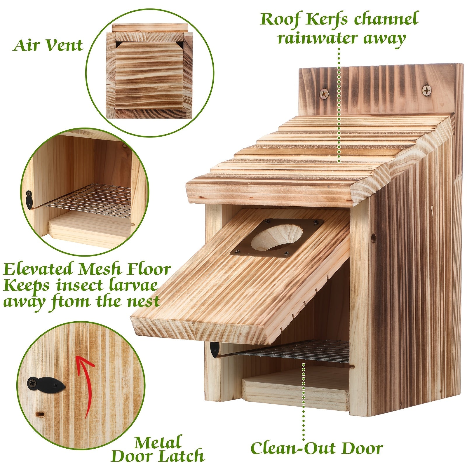 Cedar Bluebird House – 1.5" Entrance with Metal Predator Guard
