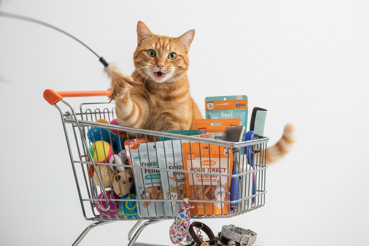 image of cat present categoreis as cart
