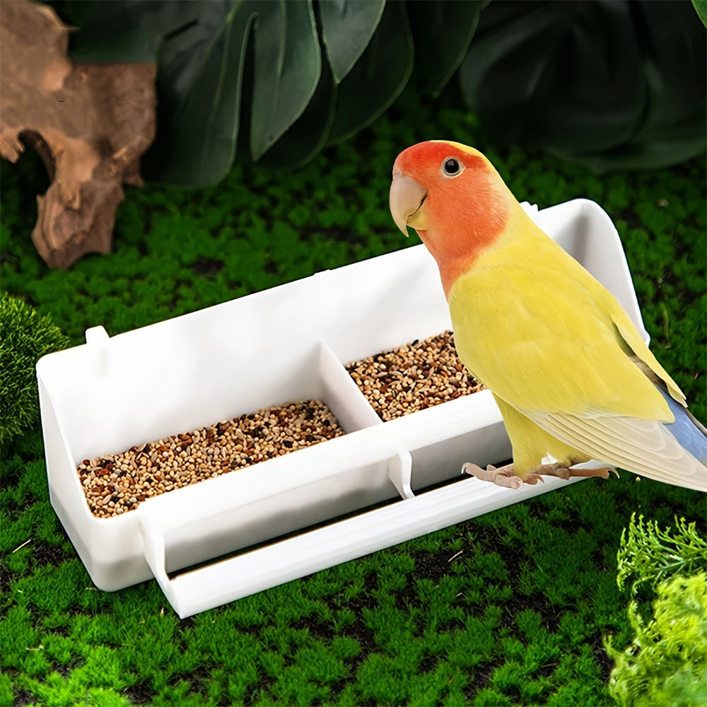 Durable ABS Parrot Feeder – Cage-Mounted Food & Water Cup
