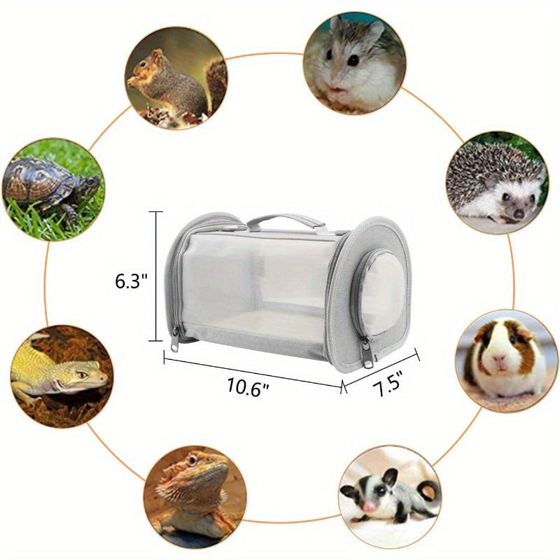 Versatile Reptile Carrier Backpack with Leash – Durable Small Pet Travel Bag