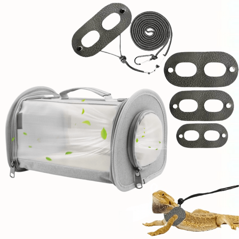 Versatile Reptile Carrier Backpack with Leash – Durable Small Pet Travel Bag