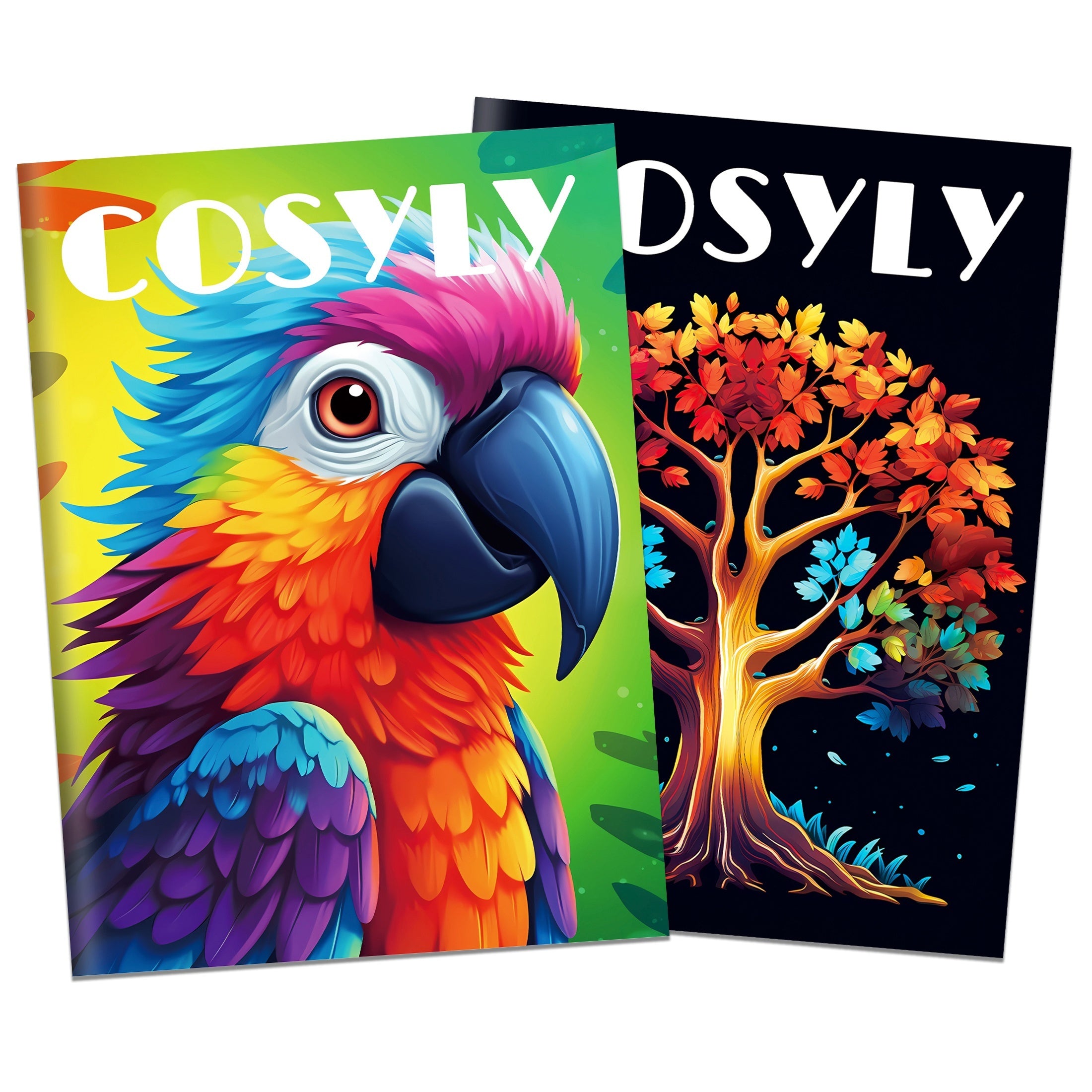 Set of 2 Coloring Books – Tree of Life & Birds Creative Art for Adults & Teens