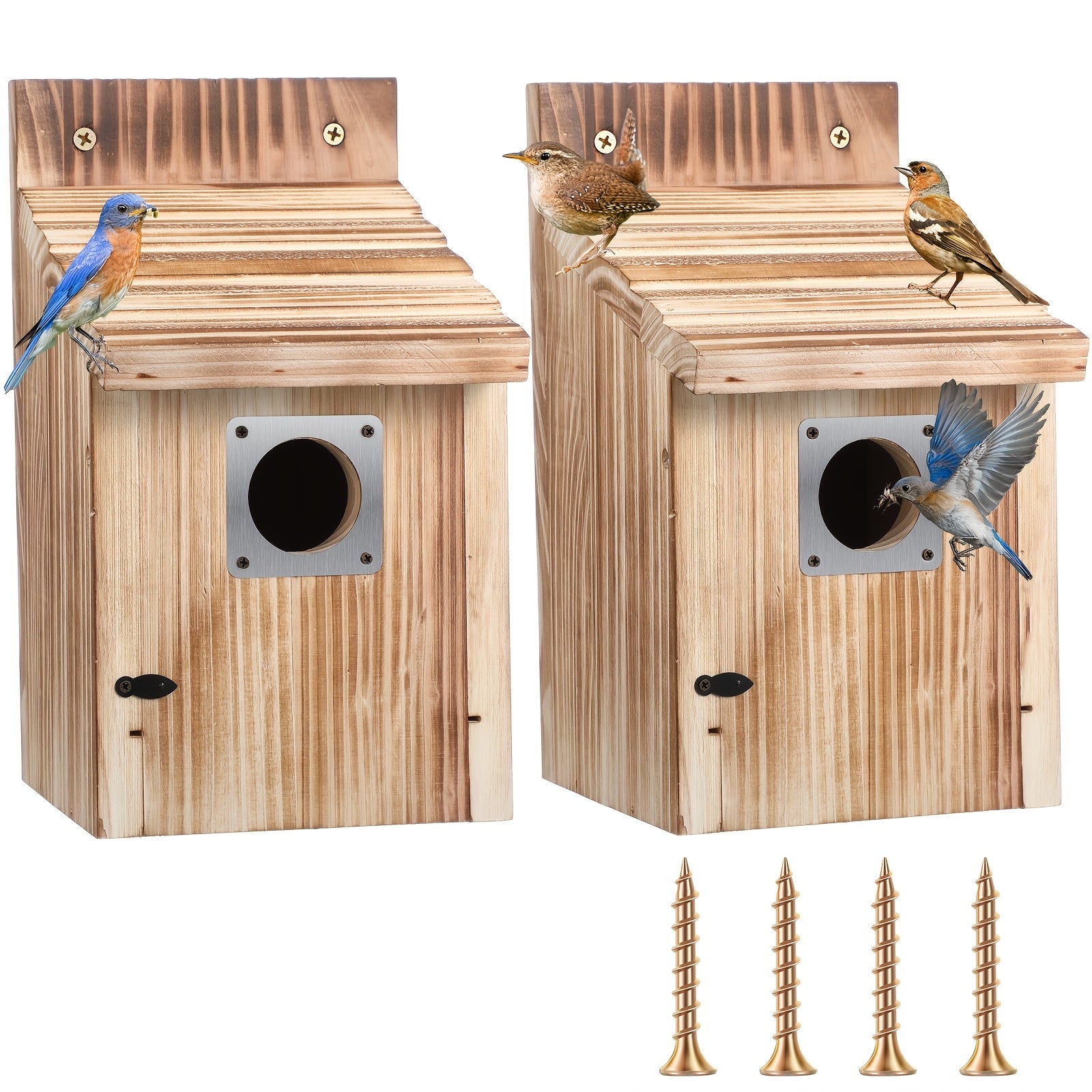 Cedar Bluebird House with Predator Guard – Outdoor Nesting Box for Birds