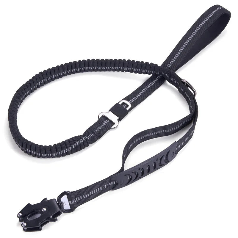 Heavy Duty Tactical Bungee Dog Leash – No-Pull Reflective Shock-Absorbing Leash Paws and Claws