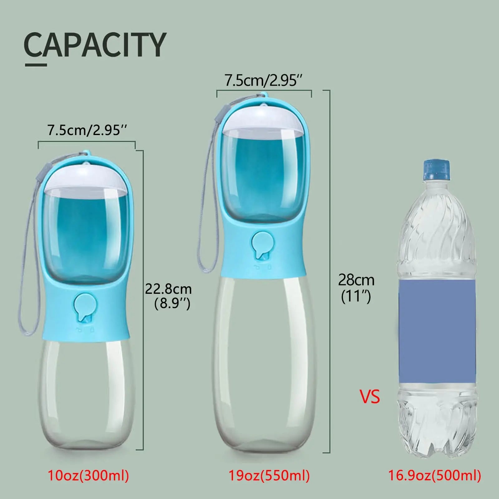 Portable Dog Water Bottle with Food Container – Travel Pet Dispenser