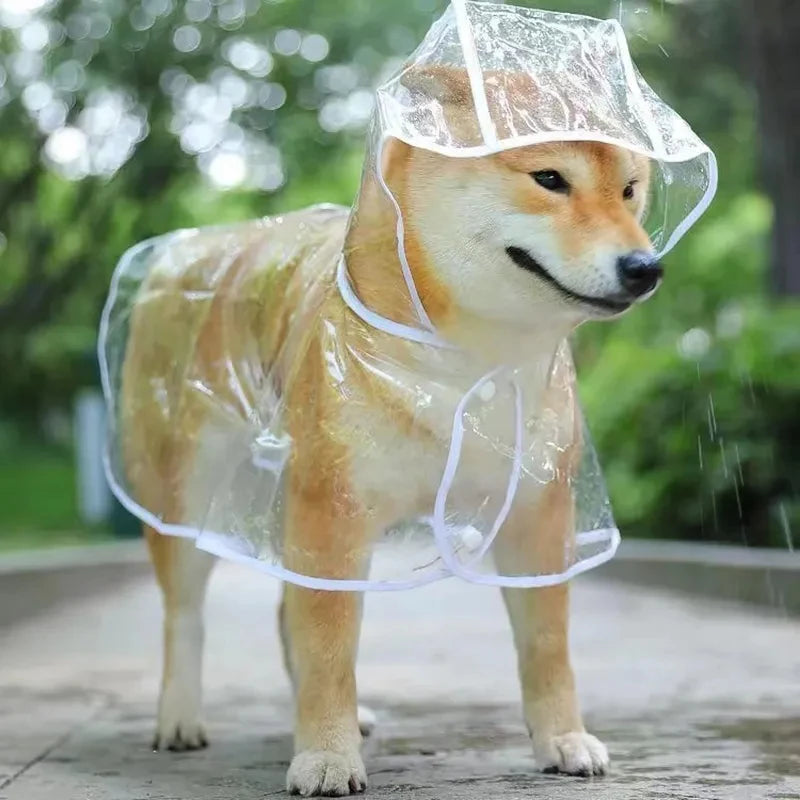 Pet Dog Raincoat – Transparent Hooded Waterproof Jacket for Puppies & Small Dogs Paws and Claws