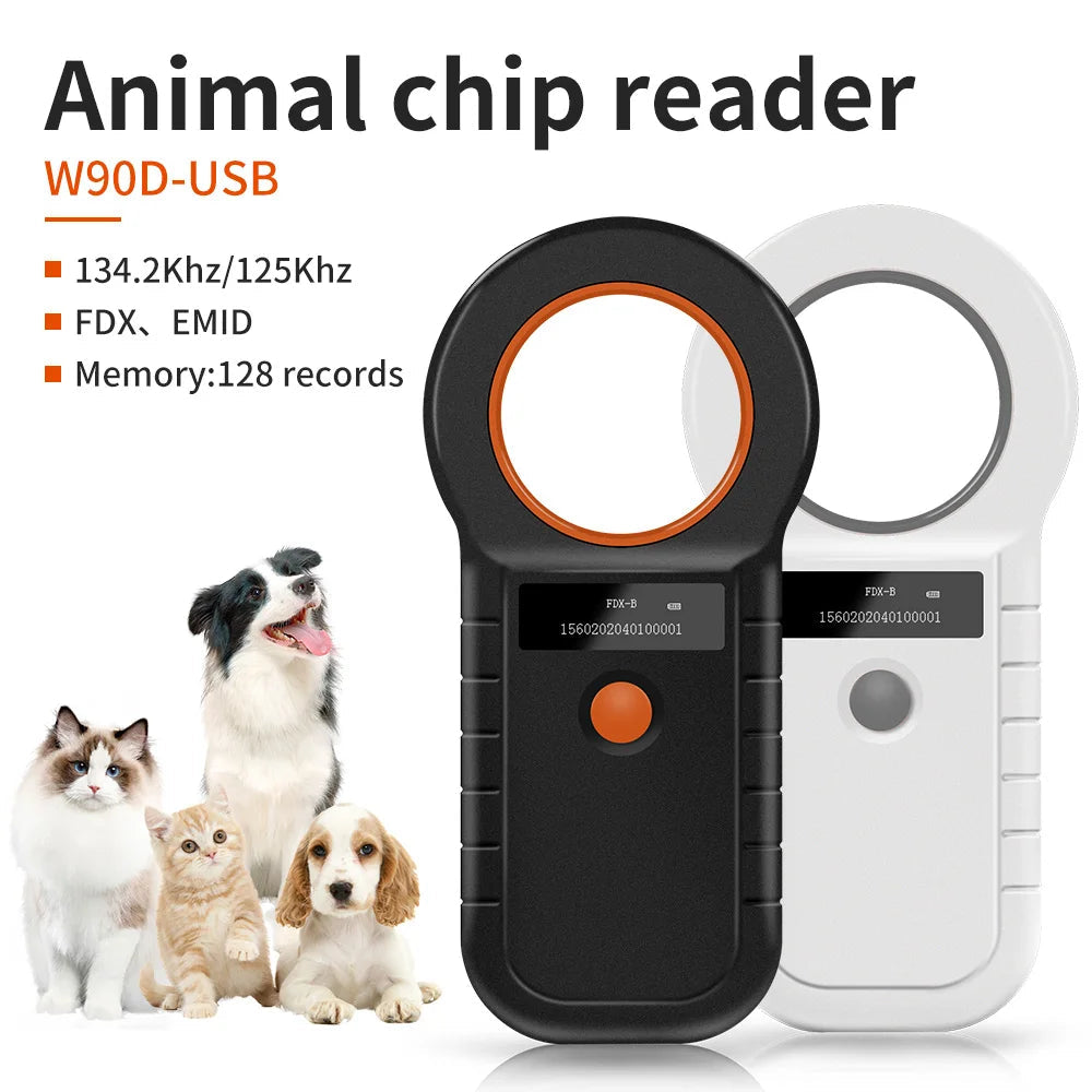 Handheld Animal Microchip Reader, Portable USB Pet Chip Scanner, RFID ID Tag Scanner for Dogs & Cats Paws and Claws