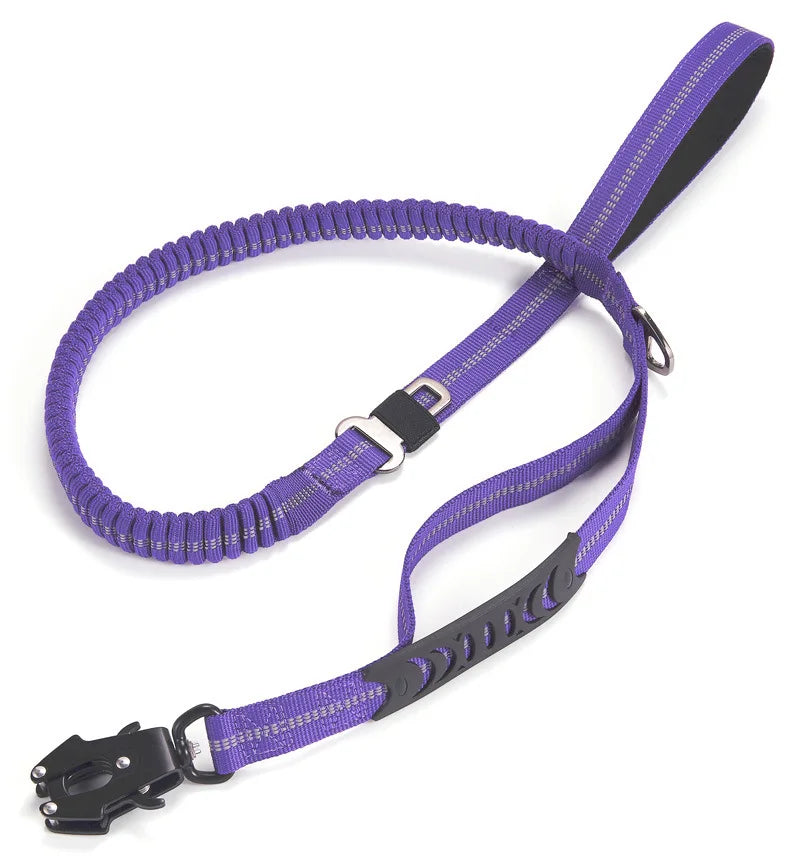Heavy Duty Tactical Bungee Dog Leash – No-Pull Reflective Shock-Absorbing Leash Paws and Claws