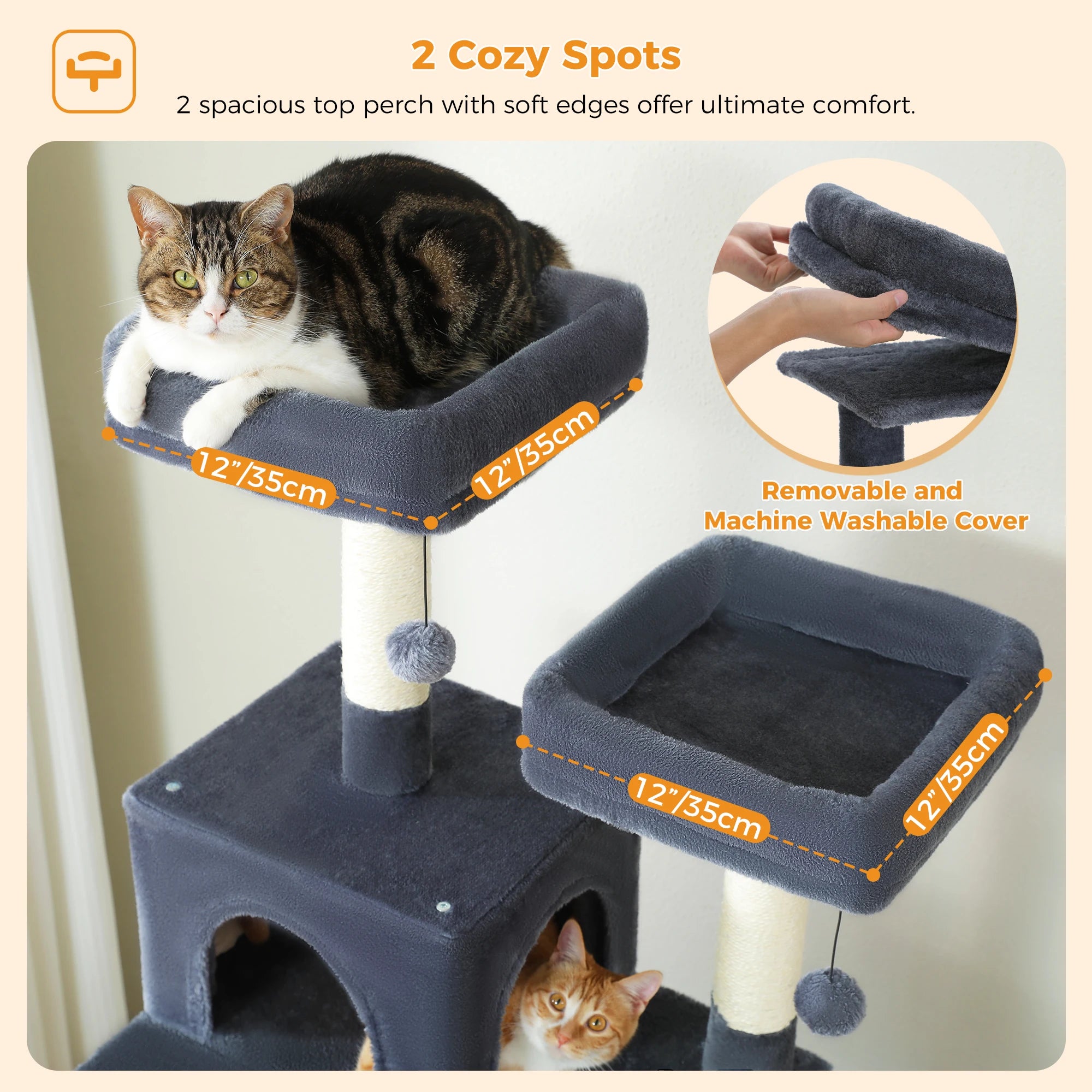 Large Cat Tree Tower – Indoor Cats with Scratching Posts & Hammocks
