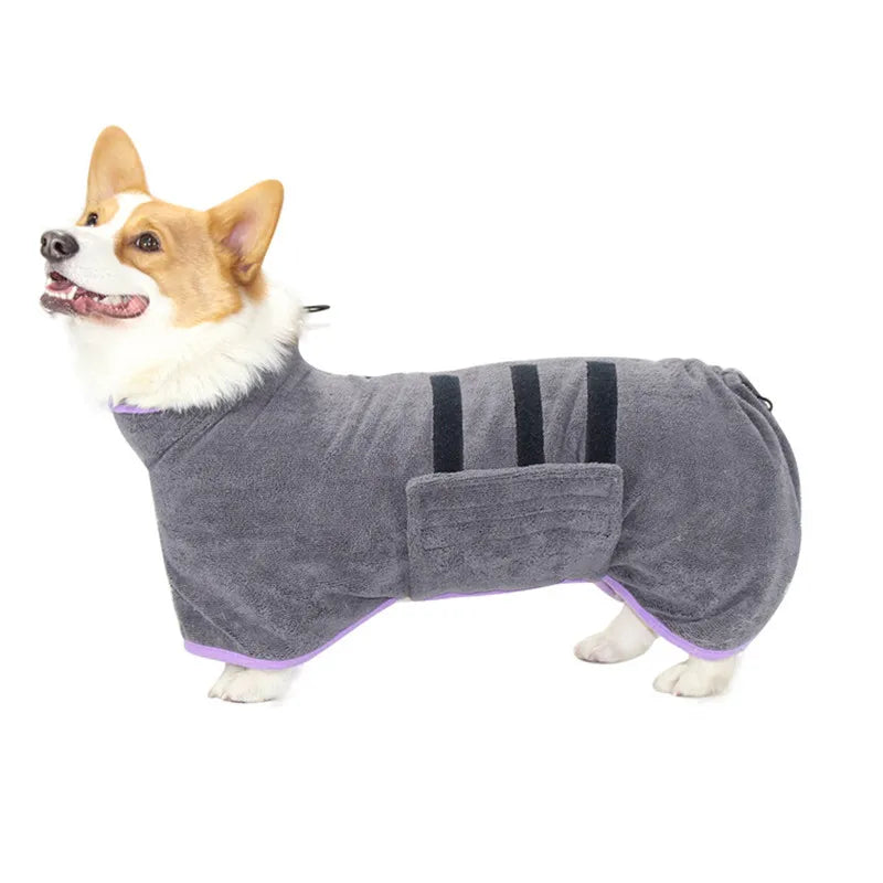 Microfiber Dog Bathrobe – Super Absorbent & Soft Drying Coat