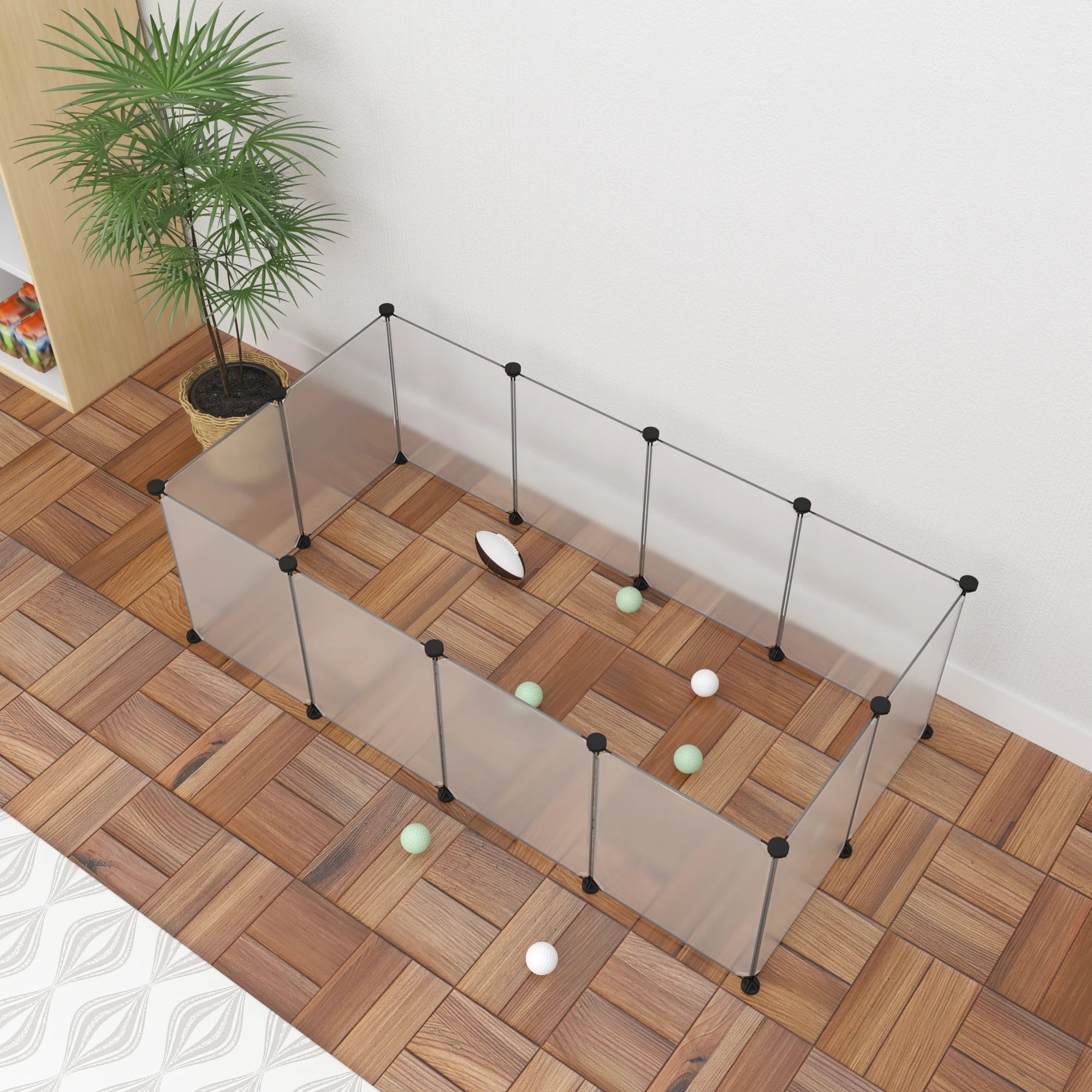 DIY Pet Playpen, Modular Indoor Cage, Rabbit & Small Animal House with Door Paws and Claws