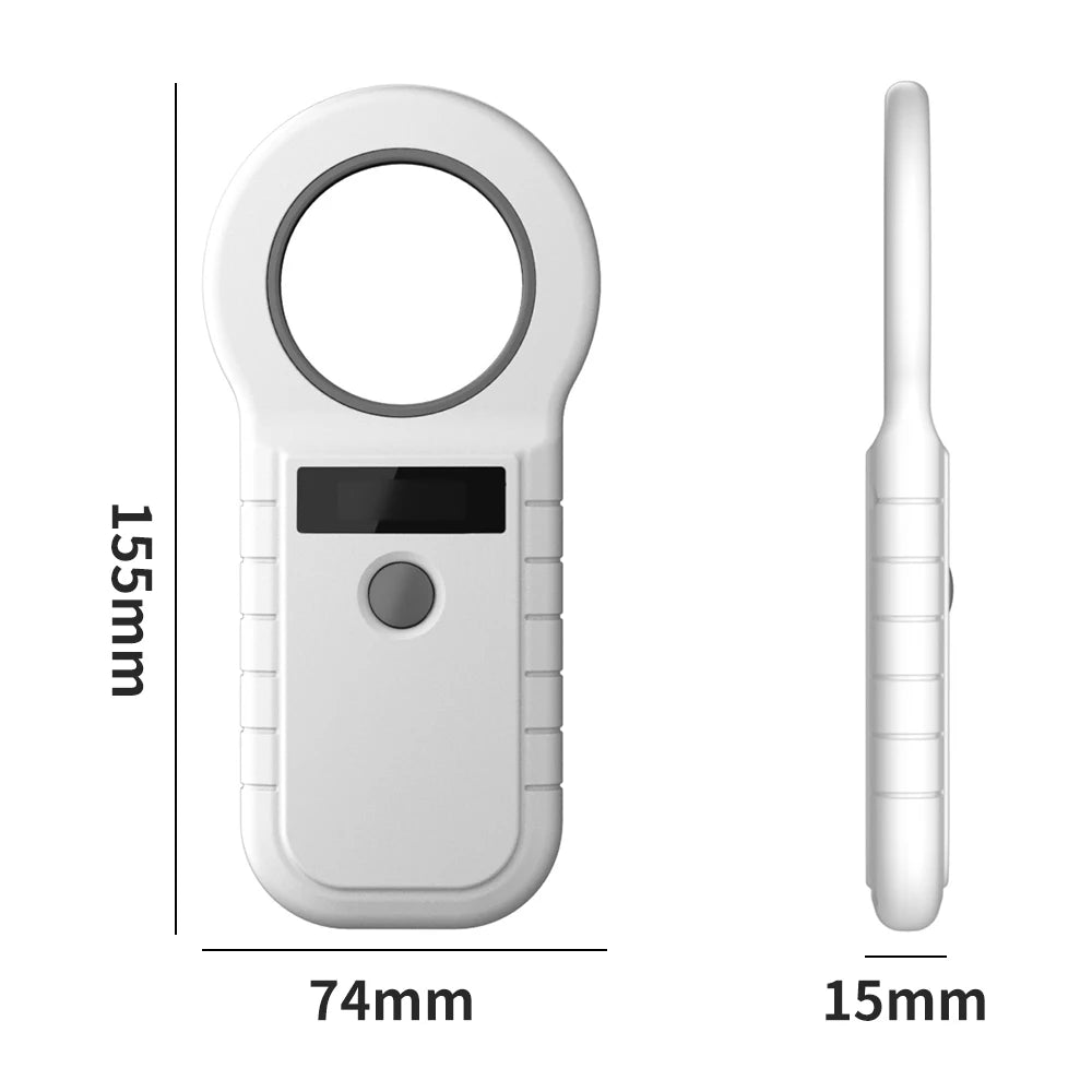 Handheld Animal Microchip Reader, Portable USB Pet Chip Scanner, RFID ID Tag Scanner for Dogs & Cats Paws and Claws