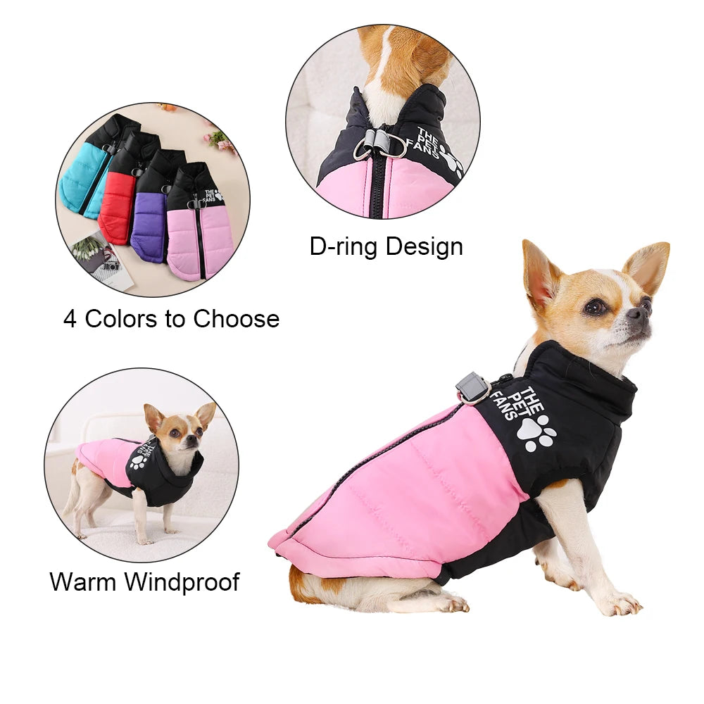 Warm Winter Dog Jacket – Windproof Coat for Small & Large Dogs