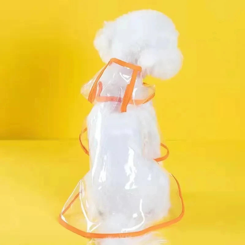 Pet Dog Raincoat – Transparent Hooded Waterproof Jacket for Puppies & Small Dogs Paws and Claws