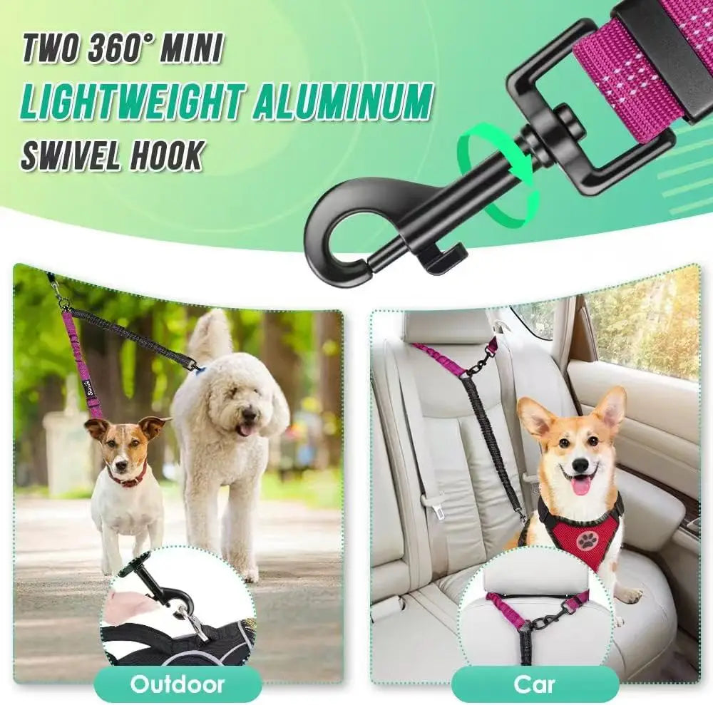Double Dog Leash – 2-in-1 Adjustable Bungee Leash for Two Dogs Paws and Claws