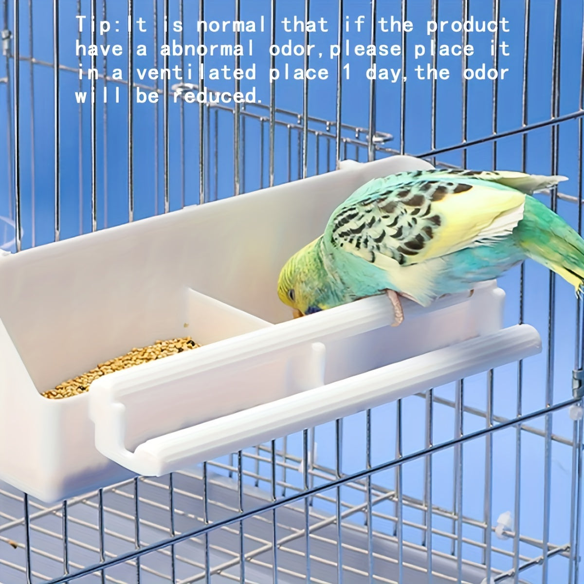 Durable ABS Parrot Feeder – Cage-Mounted Food & Water Cup