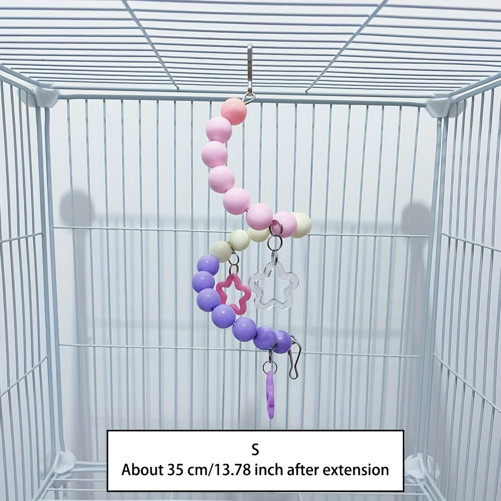 Colorful Macaron Rainbow Acrylic Parrot Ladder & Swing – Beads & Star Bridges